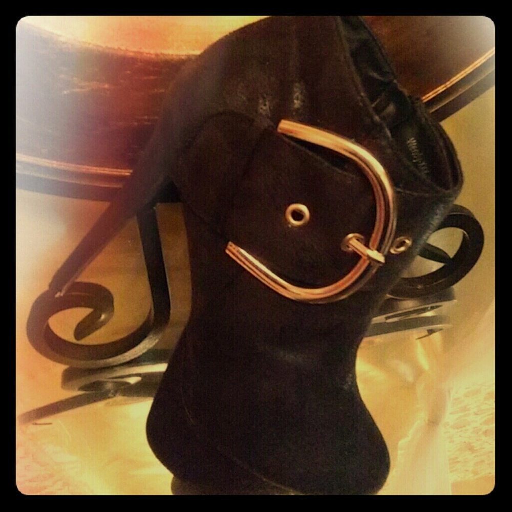 Gold Buckle Bootie